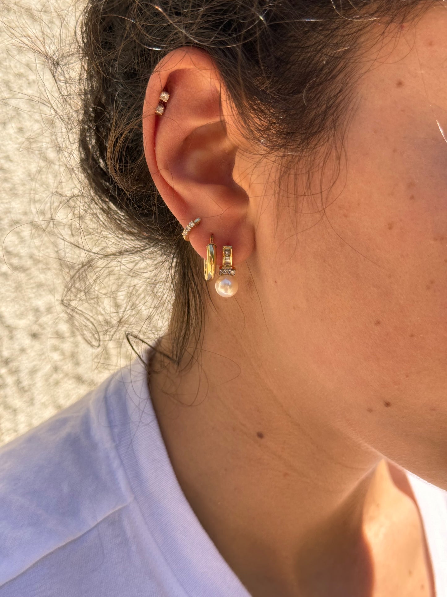 Diamond & Pearl Earrings