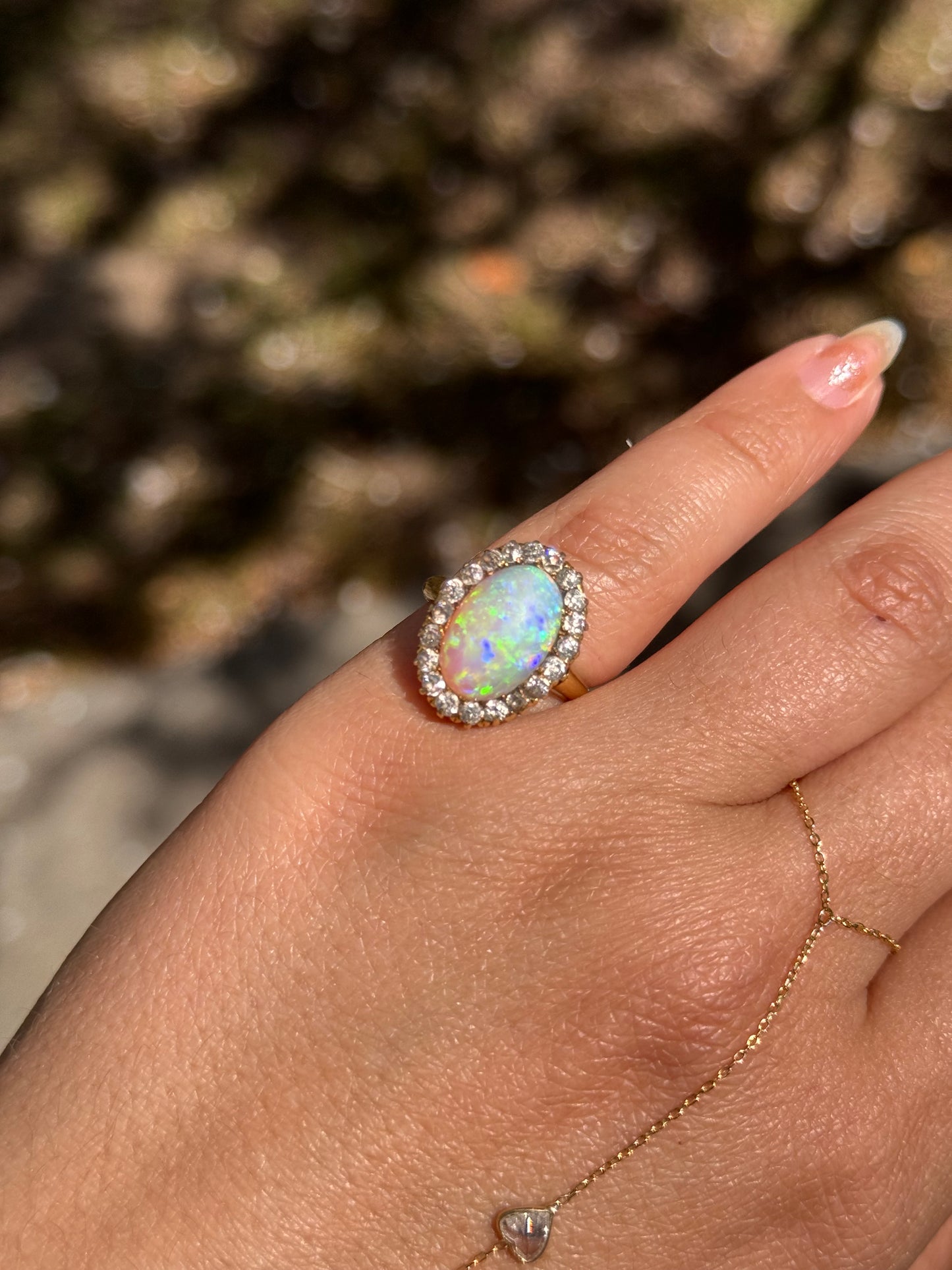 Antique Opal Halo Ring (5.75)