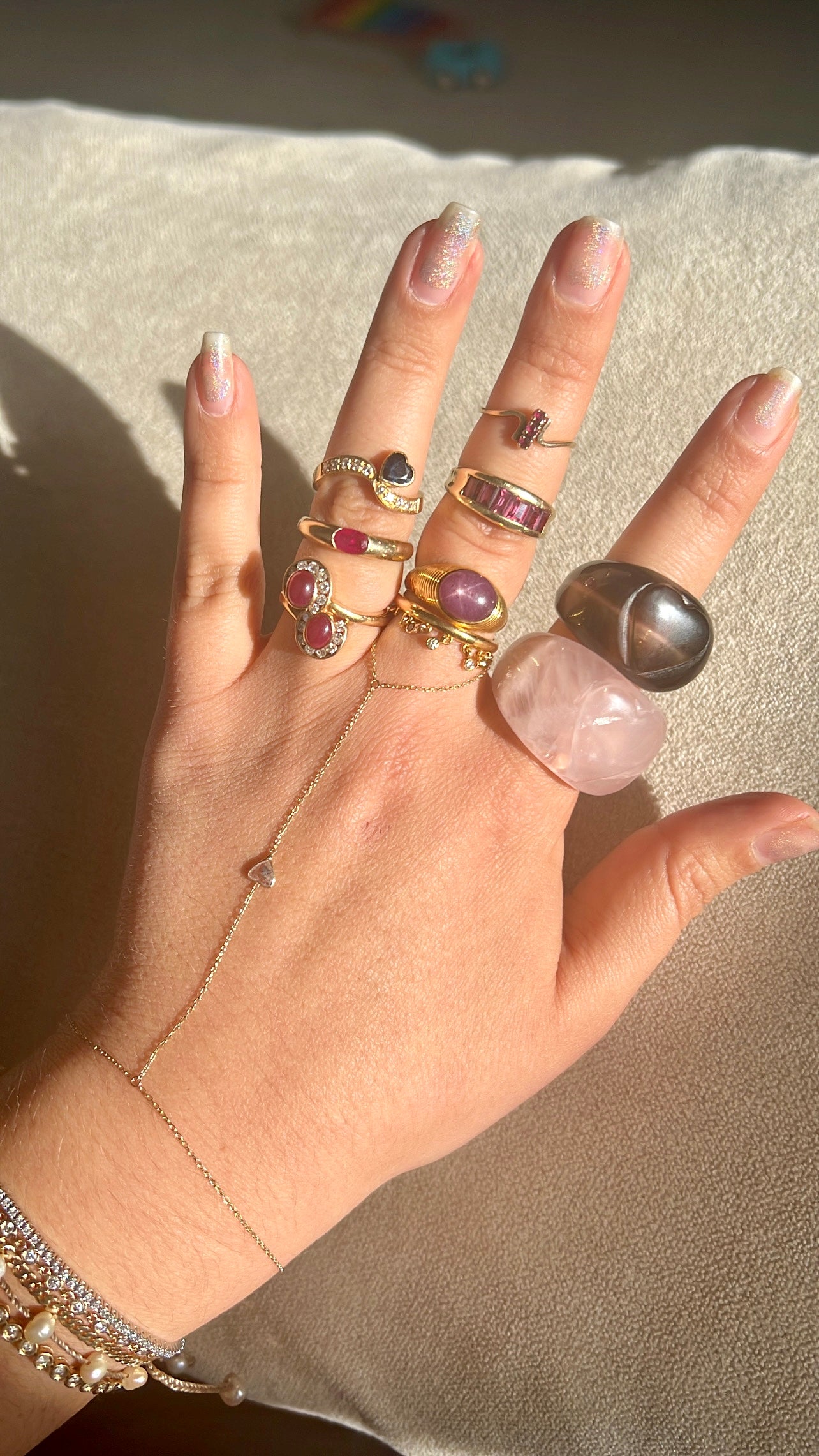 Sapphire Heart & Diamond Ring (6.25)