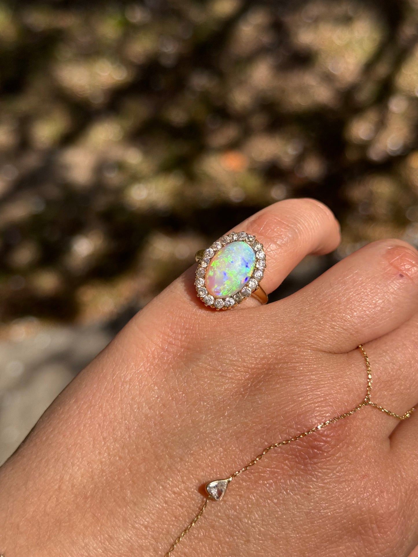 Antique Opal Halo Ring (5.75)