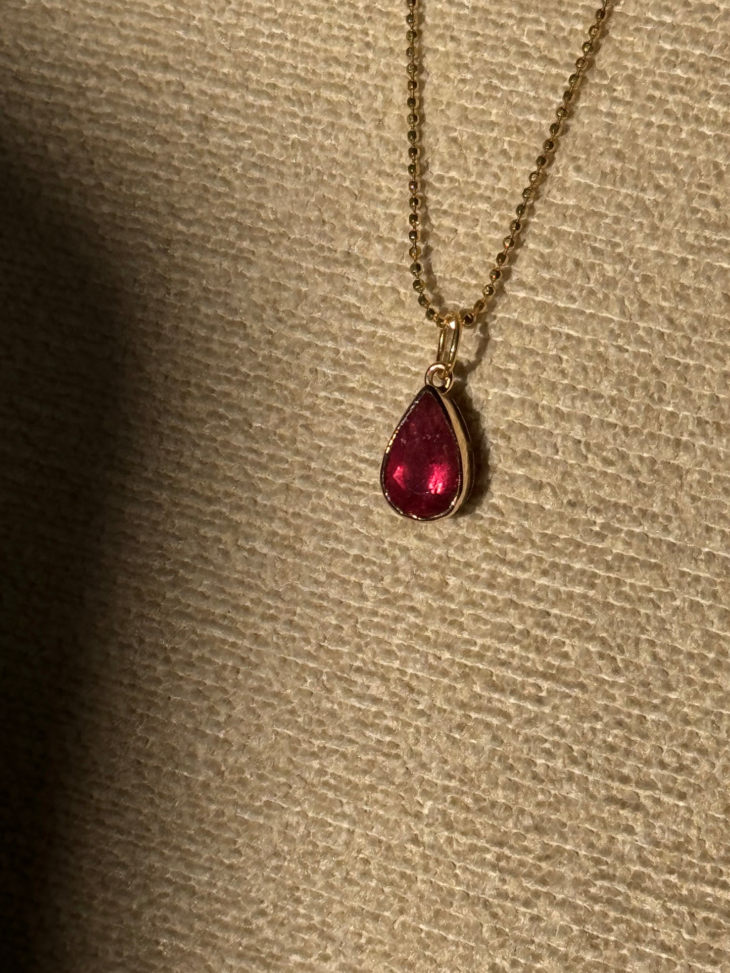 Hot Pink Pear Tourmaline Pendant