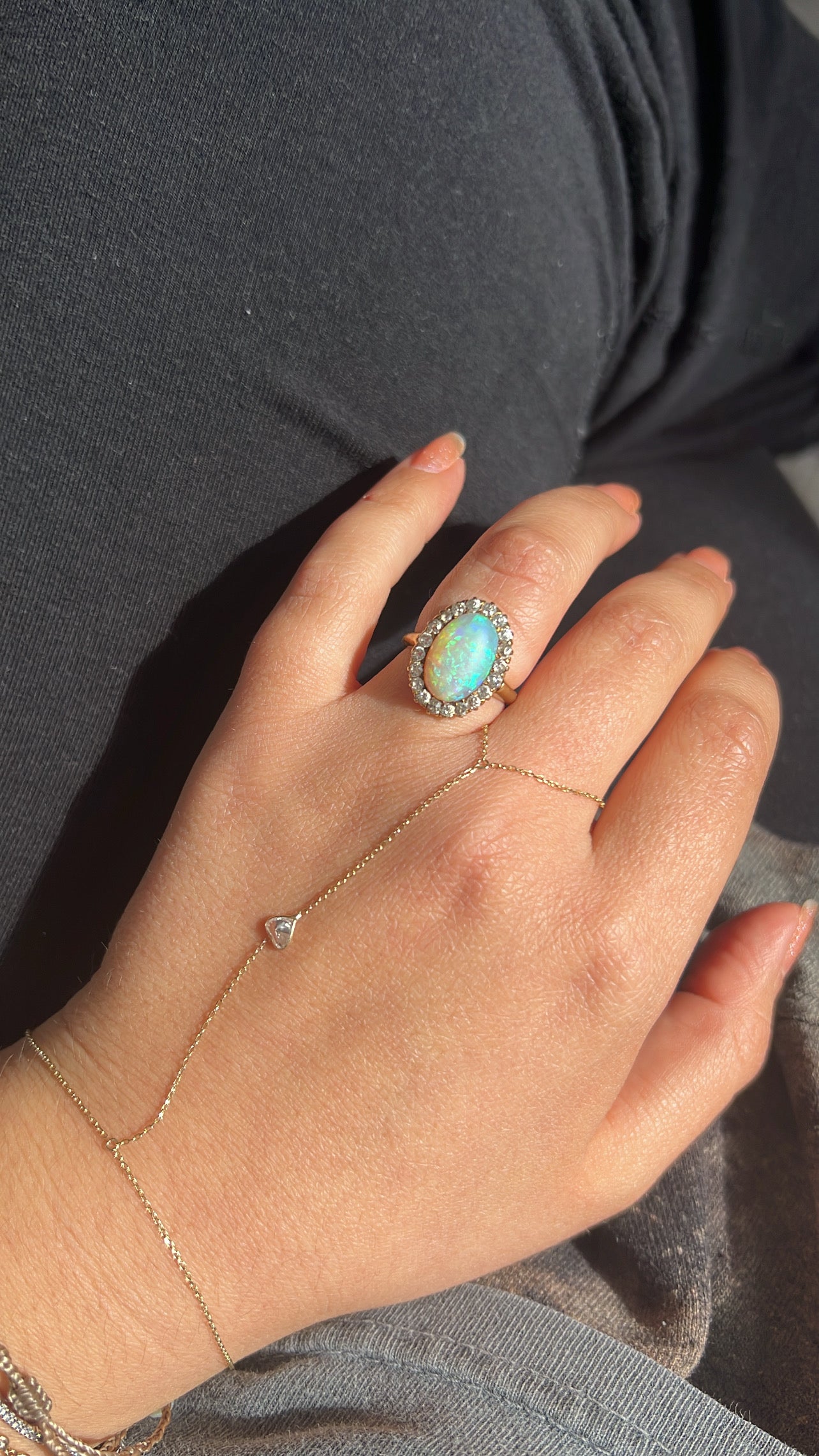 Antique Opal Halo Ring (5.75)