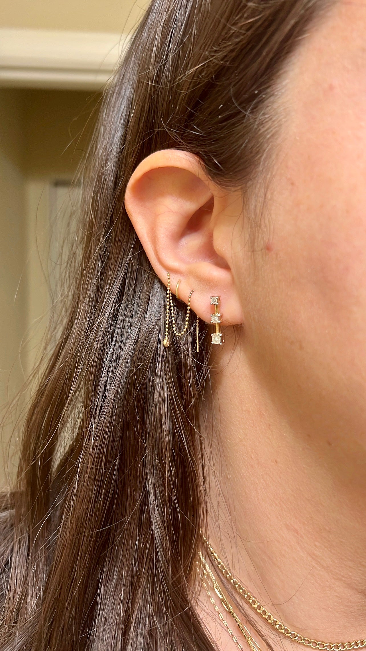 Diamond Line Earrings