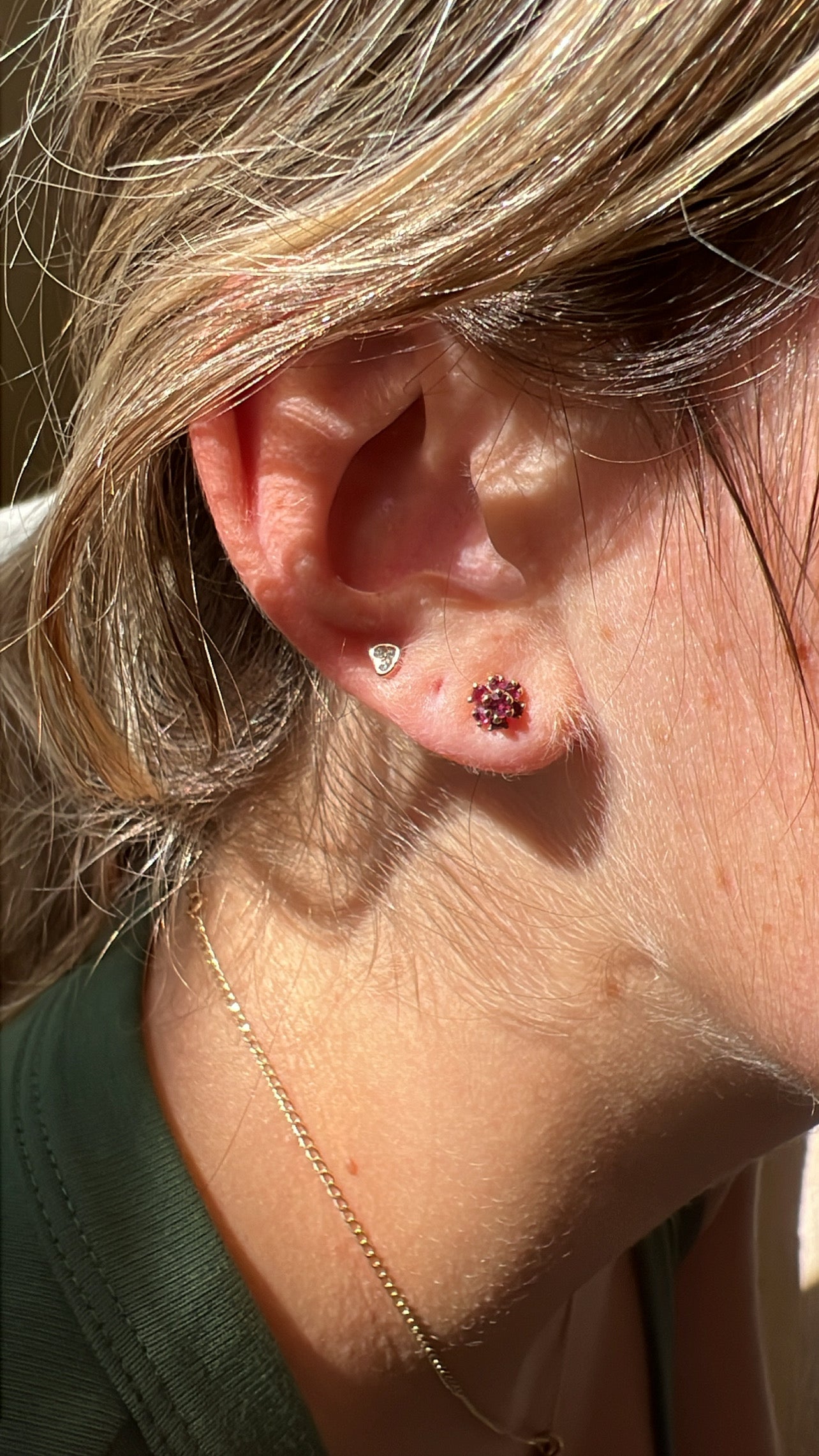 Ruby Flower Earrings