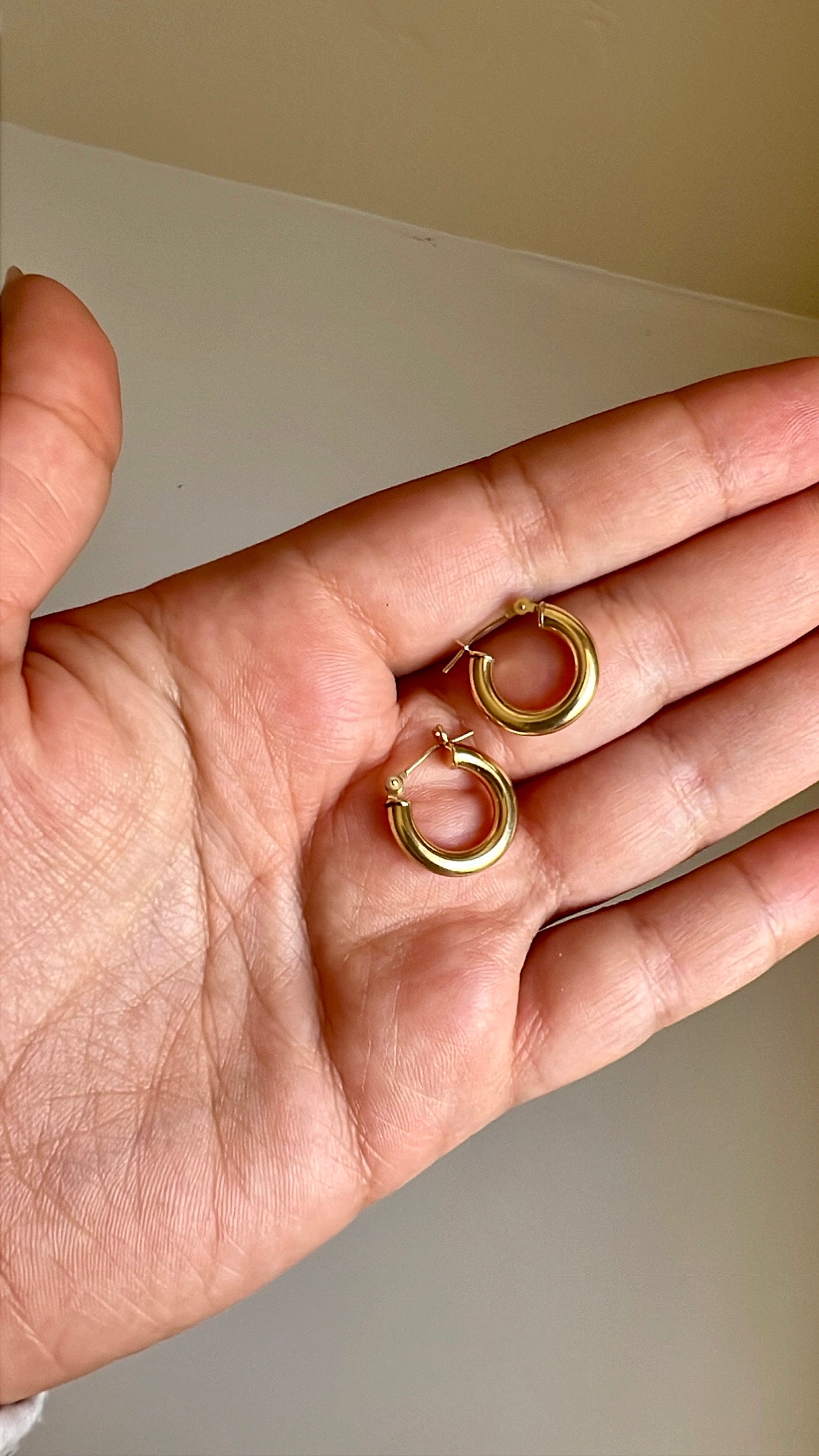 Classic Thick Gold Hoop Earrings