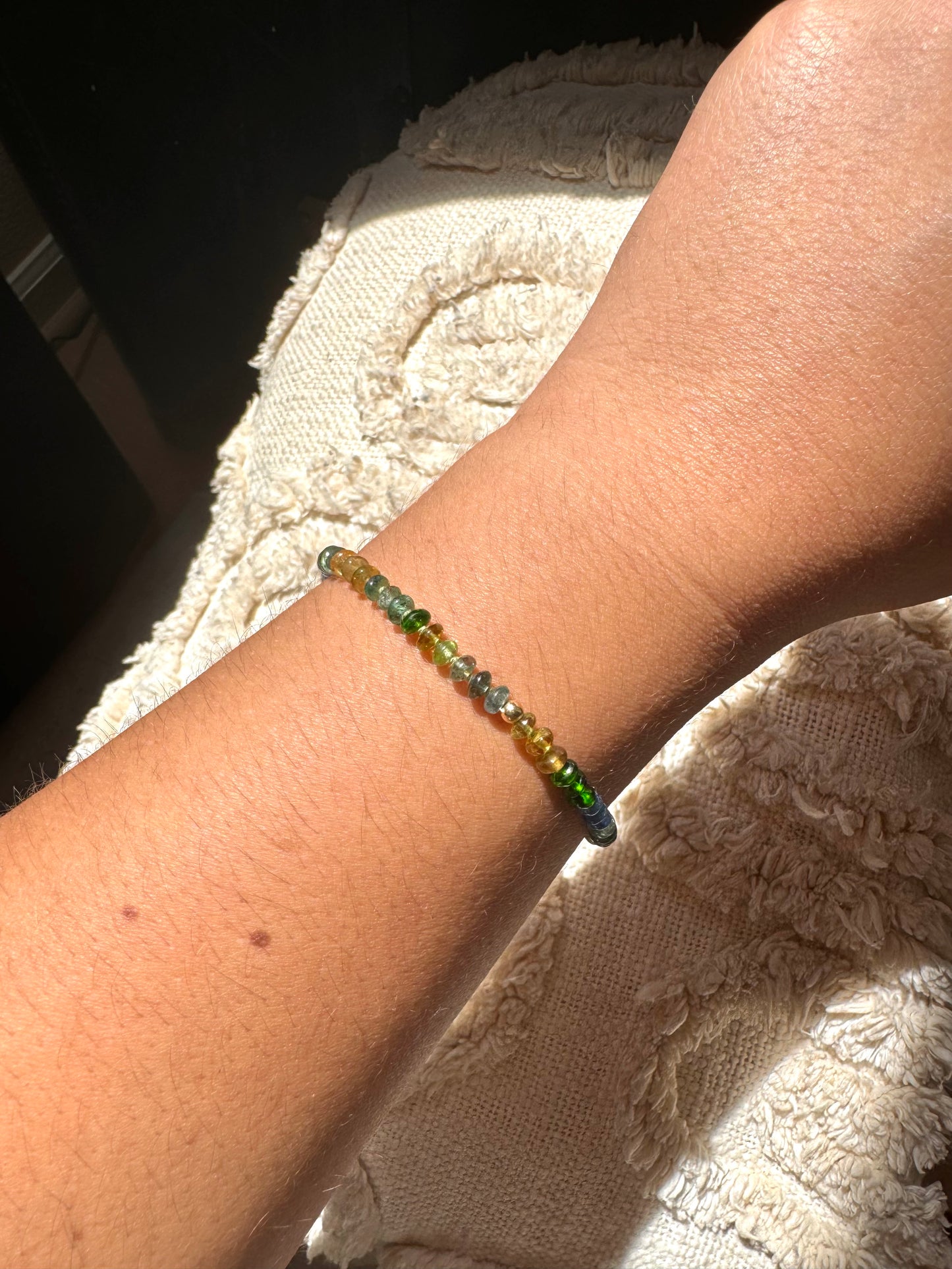 Blues, Greens Tan & Gold Bracelet