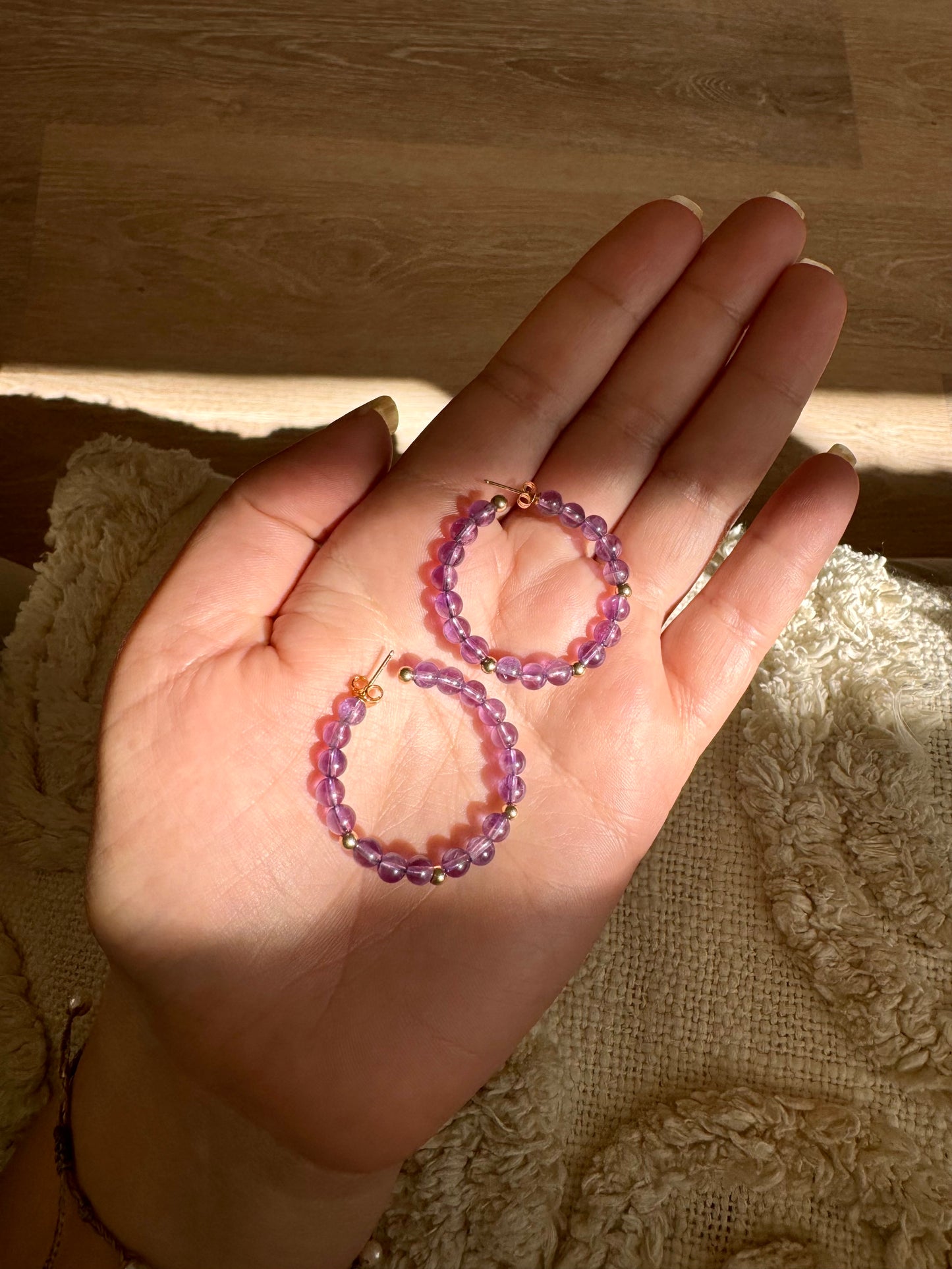 Amethyst Hoops