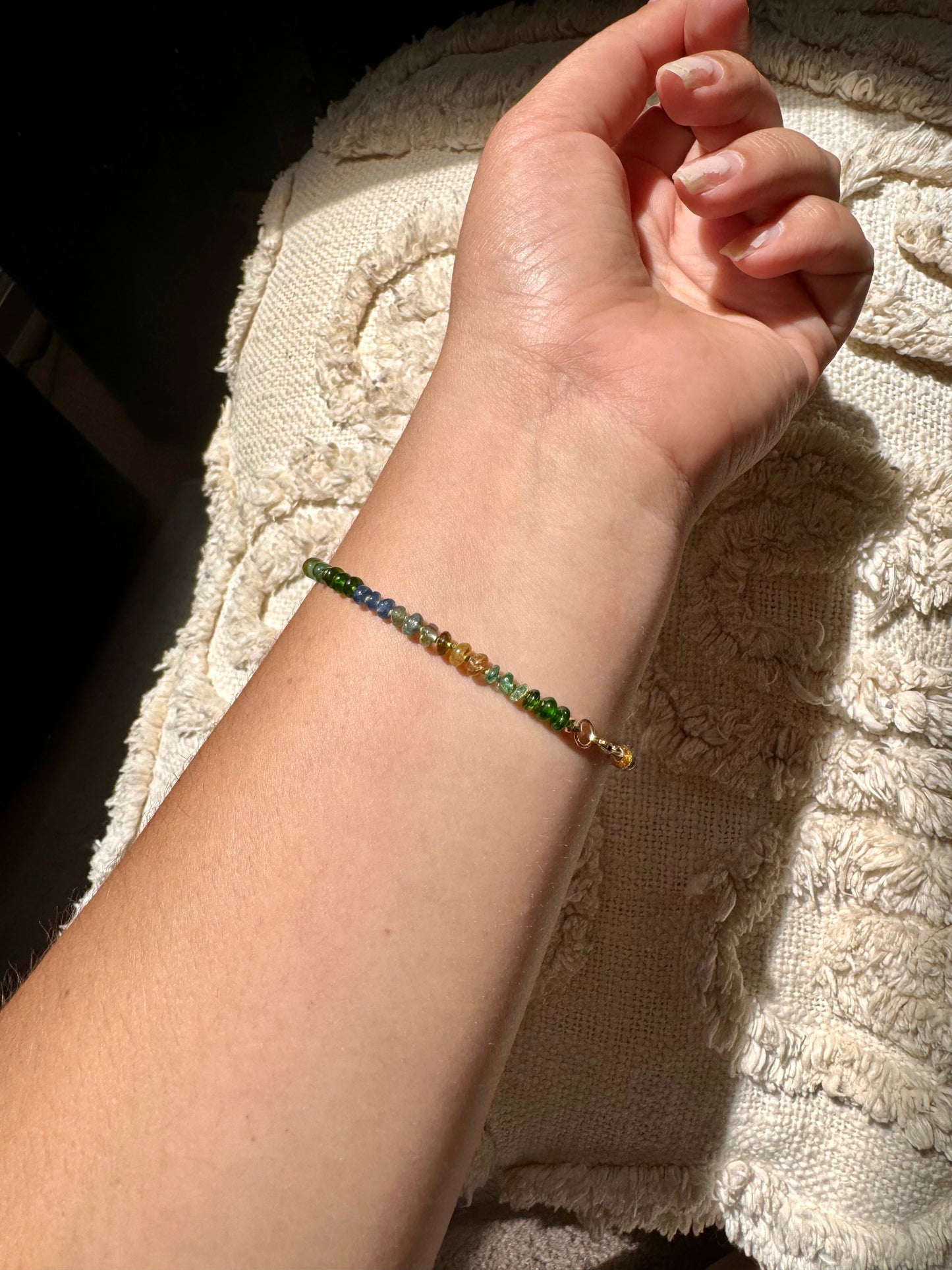 Blues, Greens Tan & Gold Bracelet