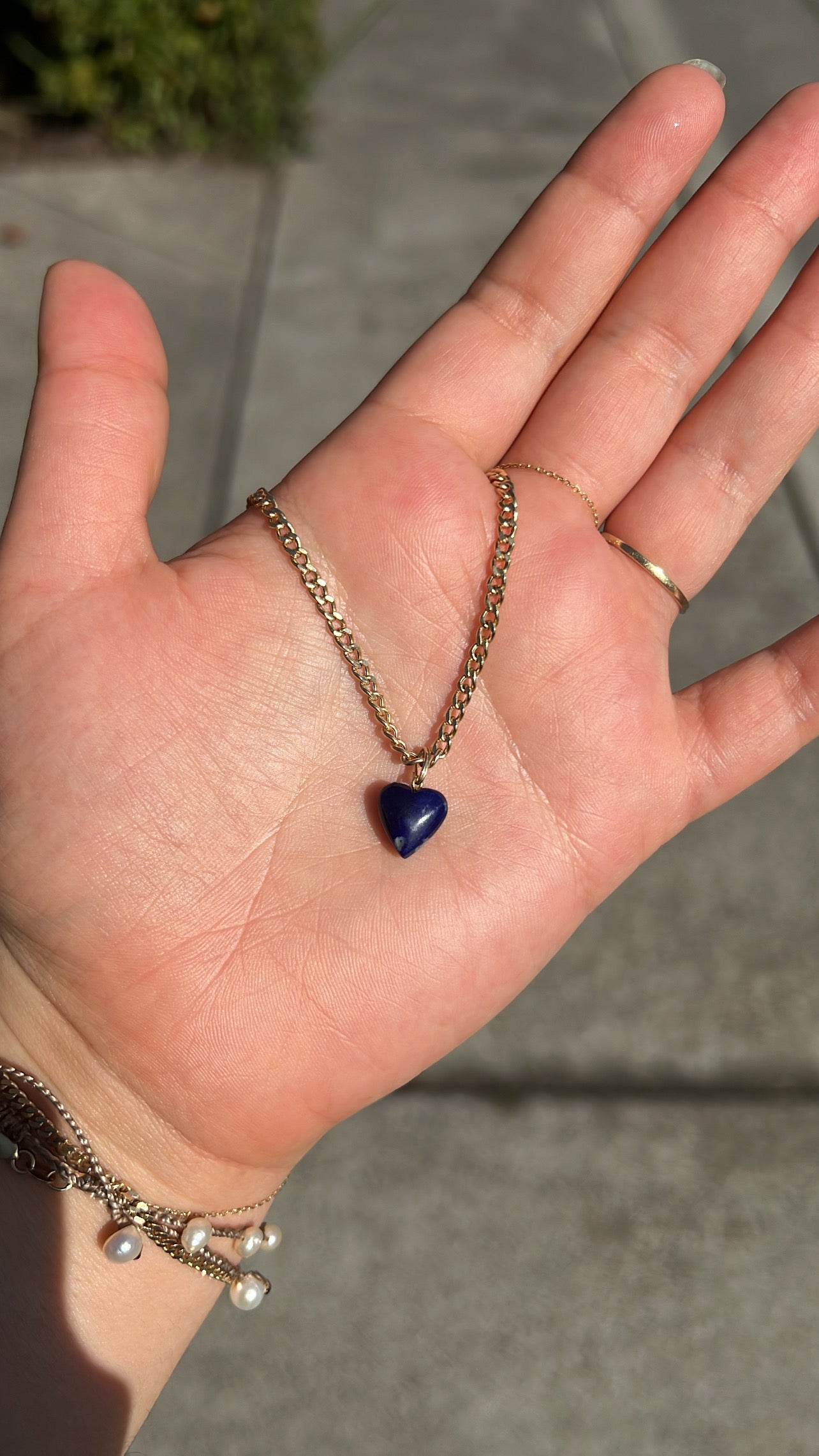 Hand Carved Lapis Lazuli Heart