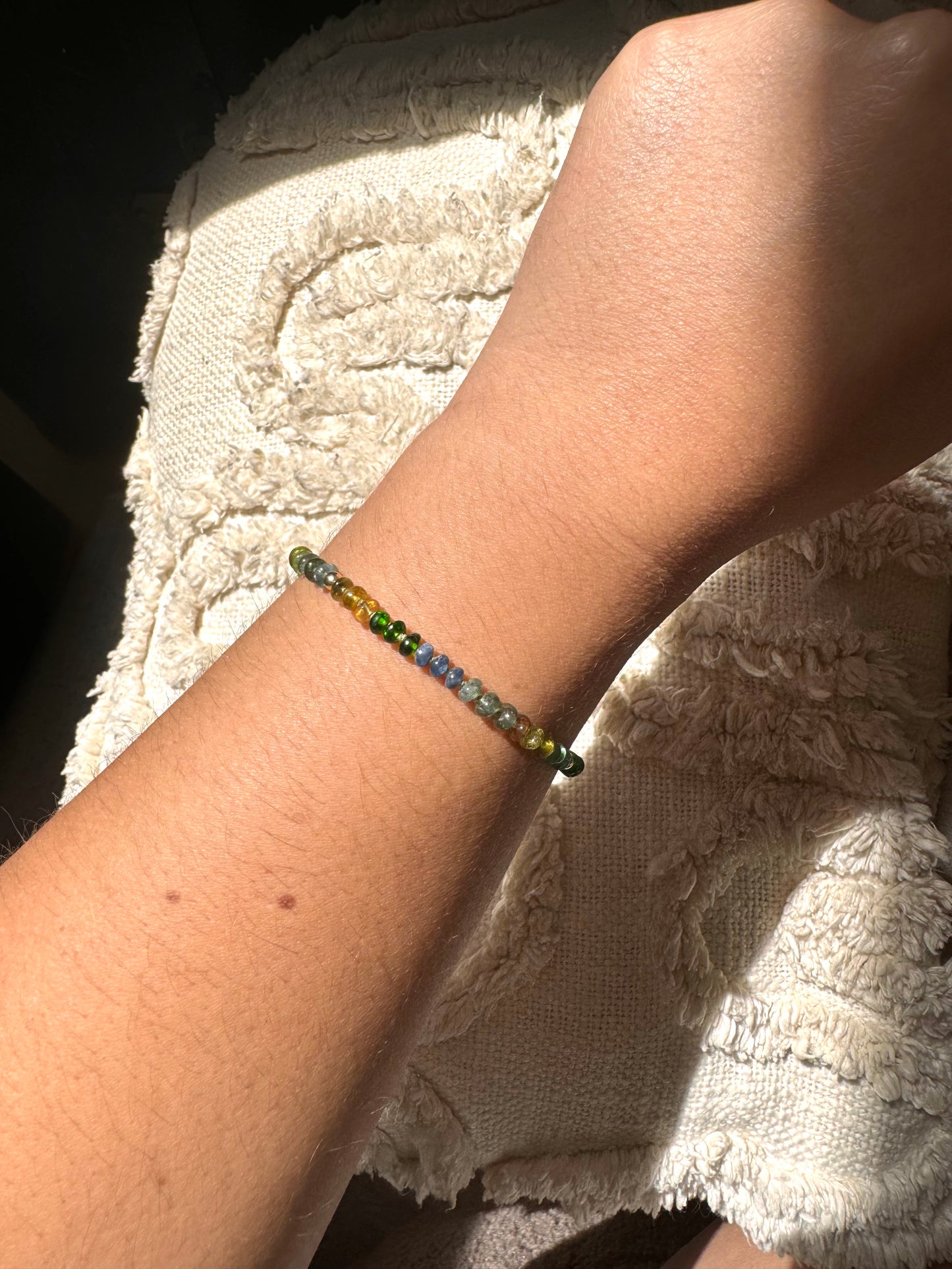 Blues, Greens Tan & Gold Bracelet