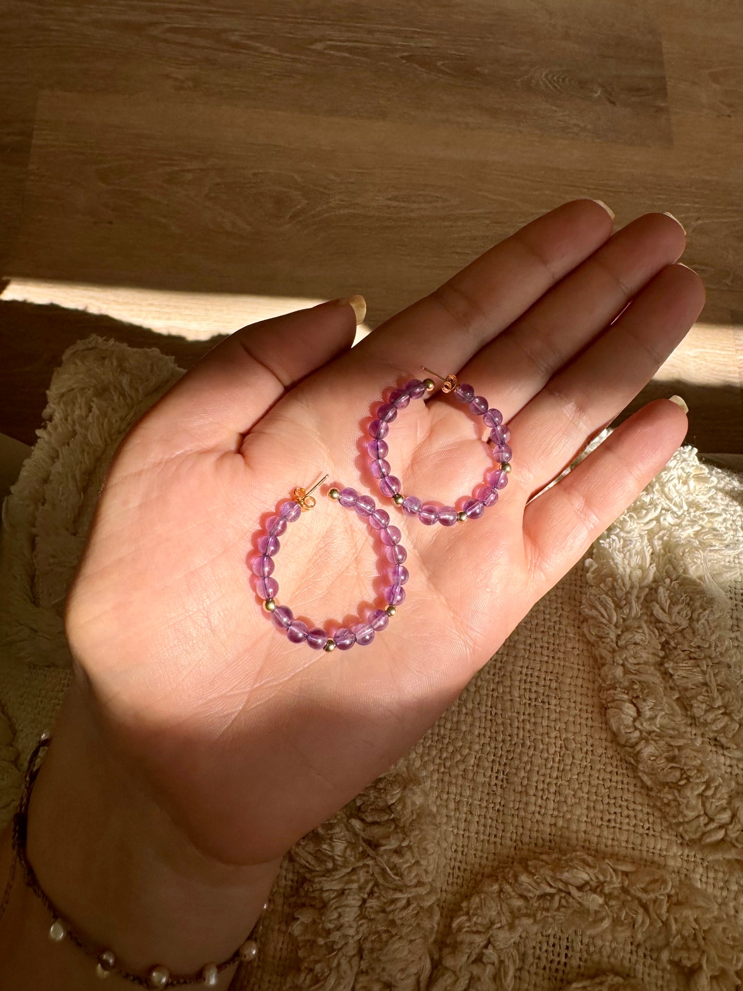 Amethyst Hoops