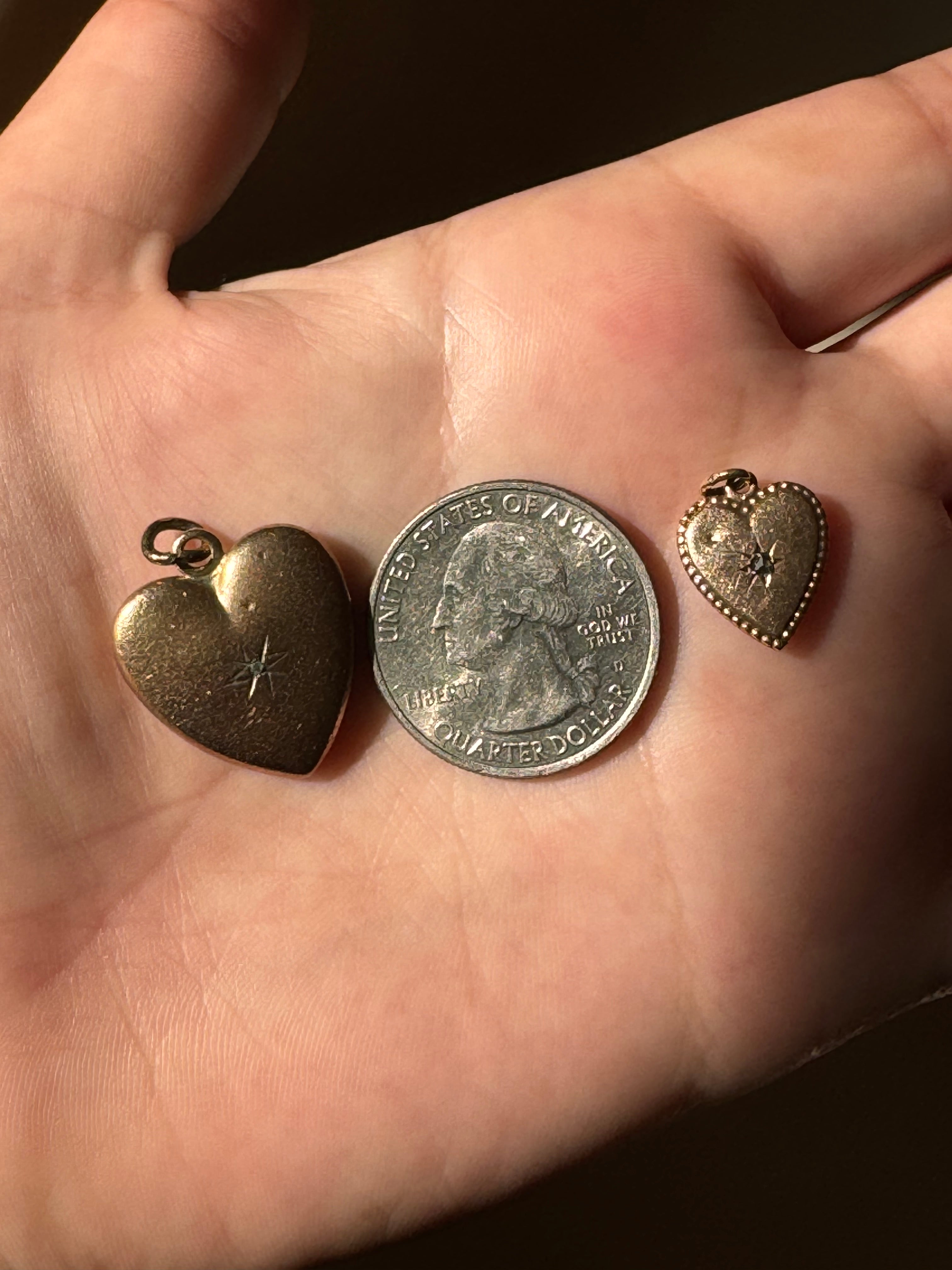 Antique Diamond Heart Charm