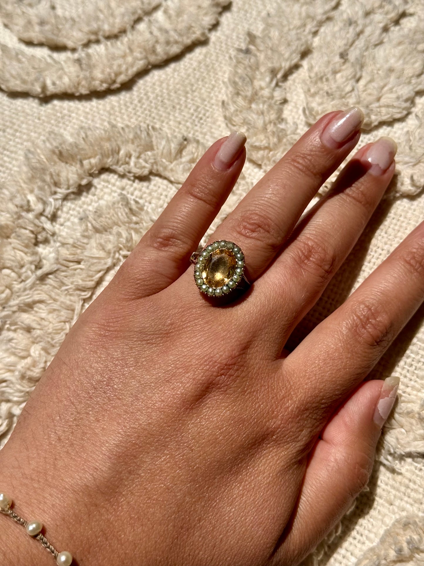 Georgian Citrine & Pearl Ring (8)