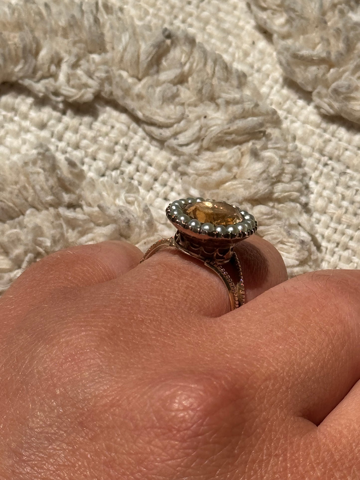 Georgian Citrine & Pearl Ring (8)