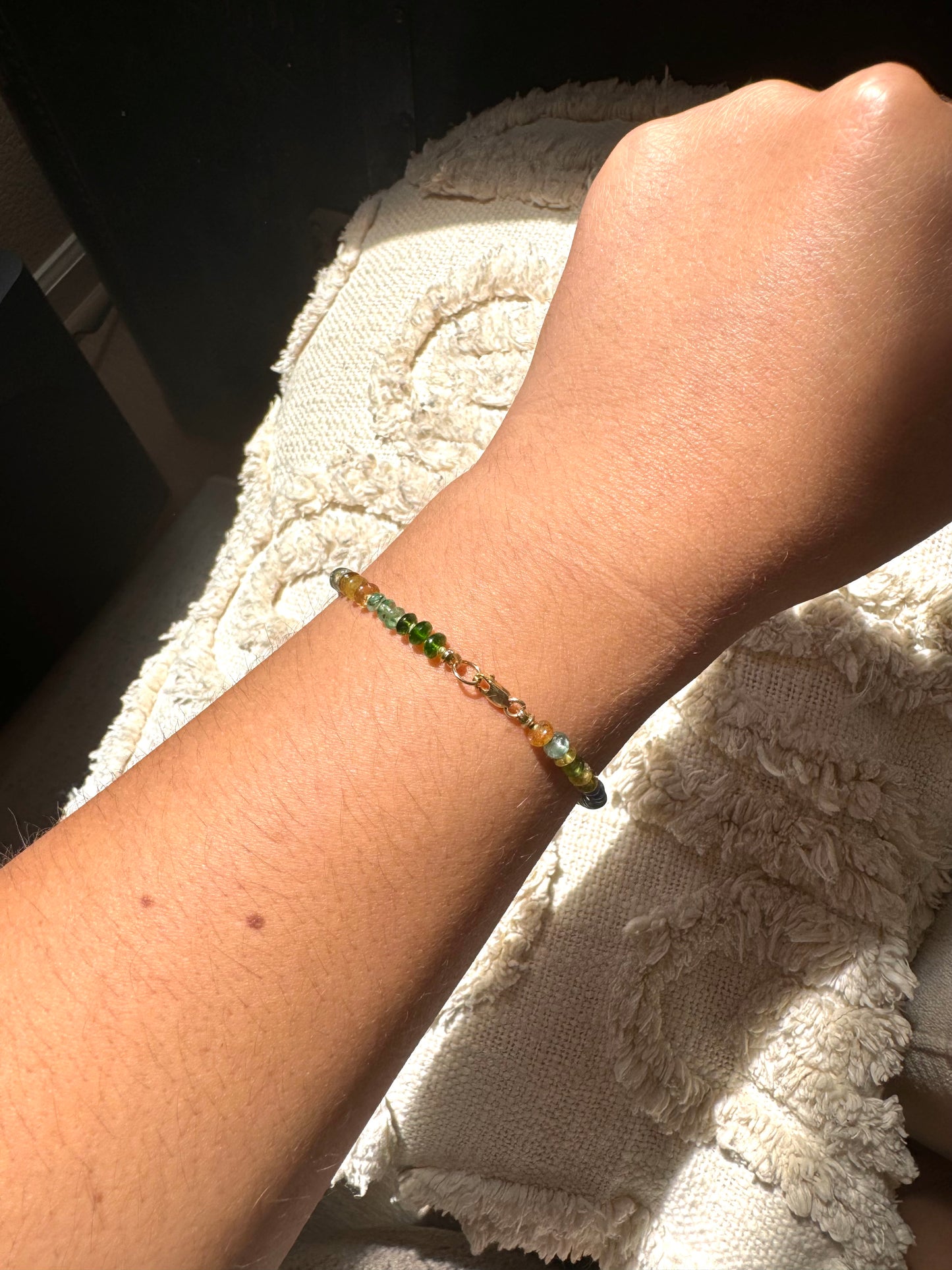 Blues, Greens Tan & Gold Bracelet