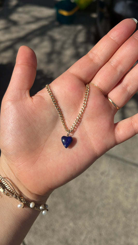Hand Carved Lapis Lazuli Heart