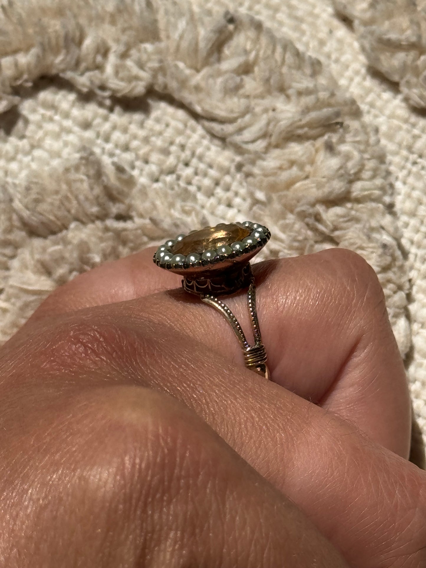 Georgian Citrine & Pearl Ring (8)