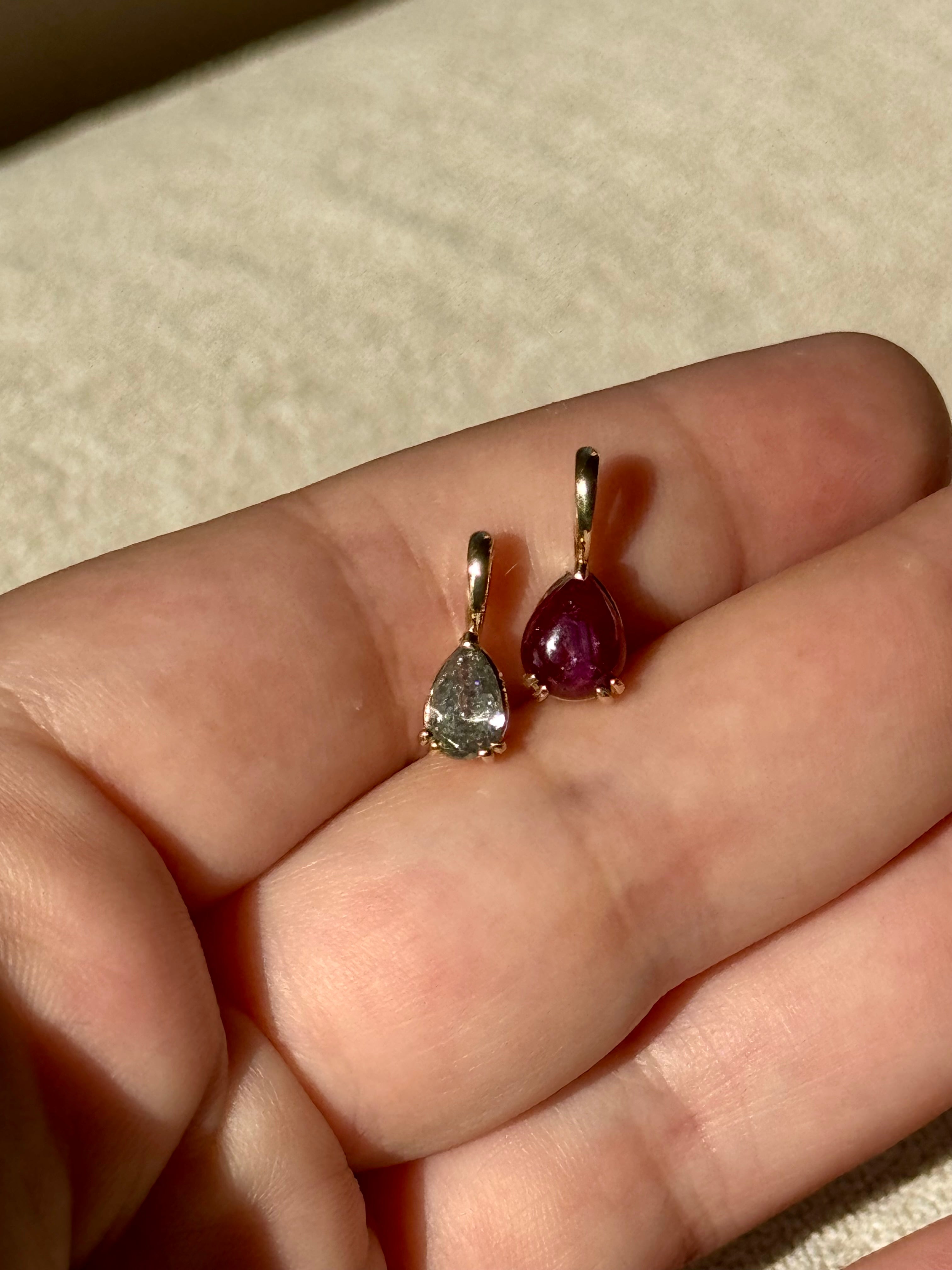 Pear Salt & Pepper Diamond Pendant