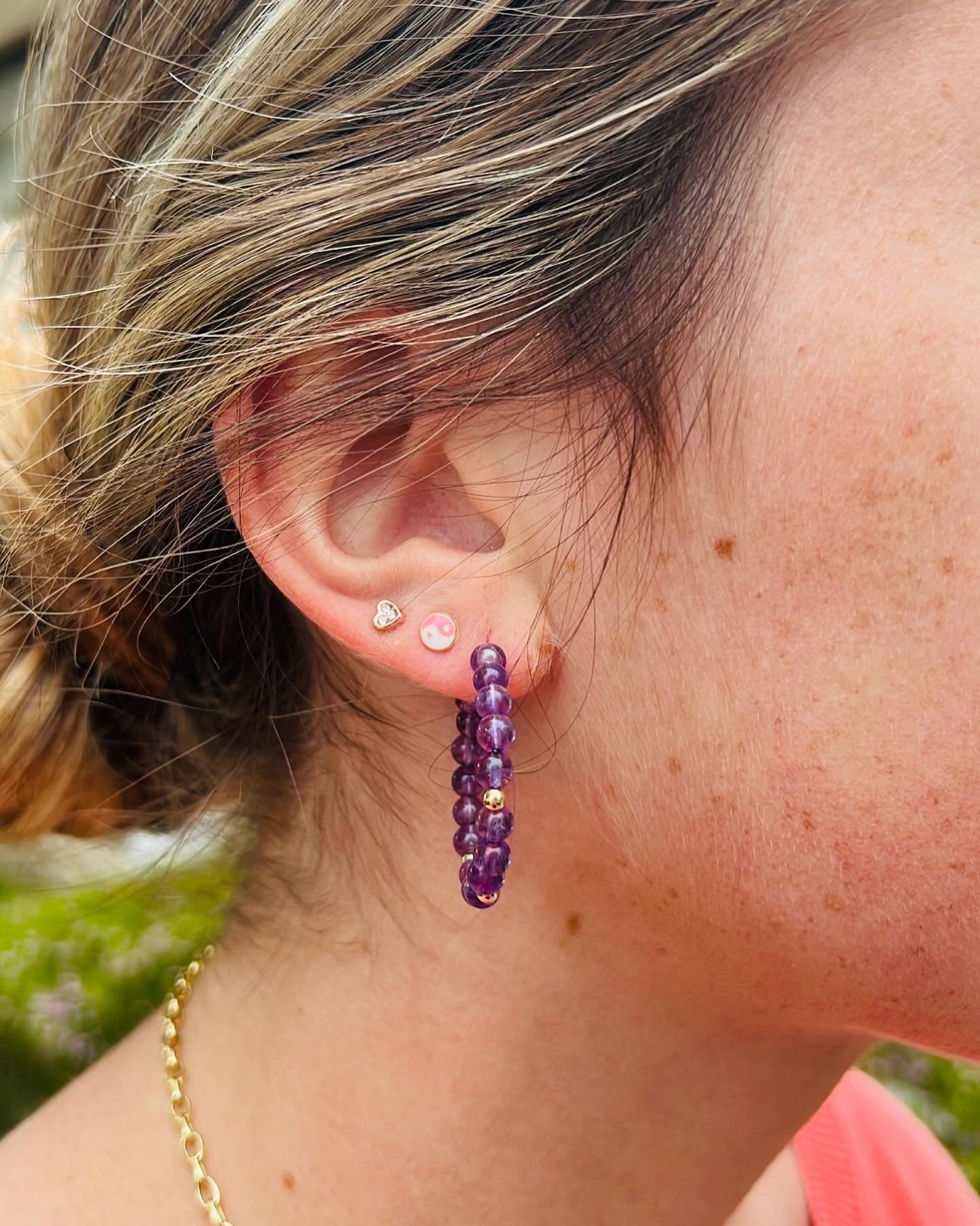 Amethyst Hoops