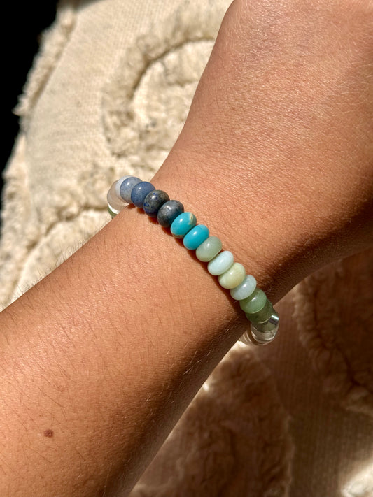 Blues, Greens & Whites Bracelet