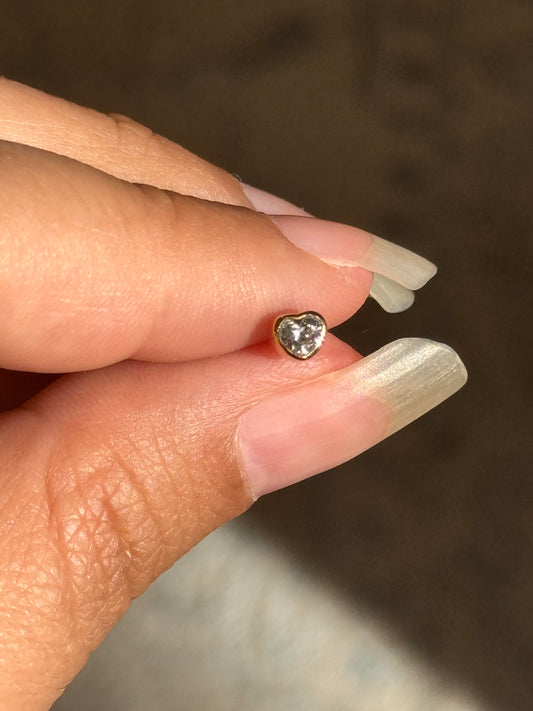Diamond Heart Earring Single
