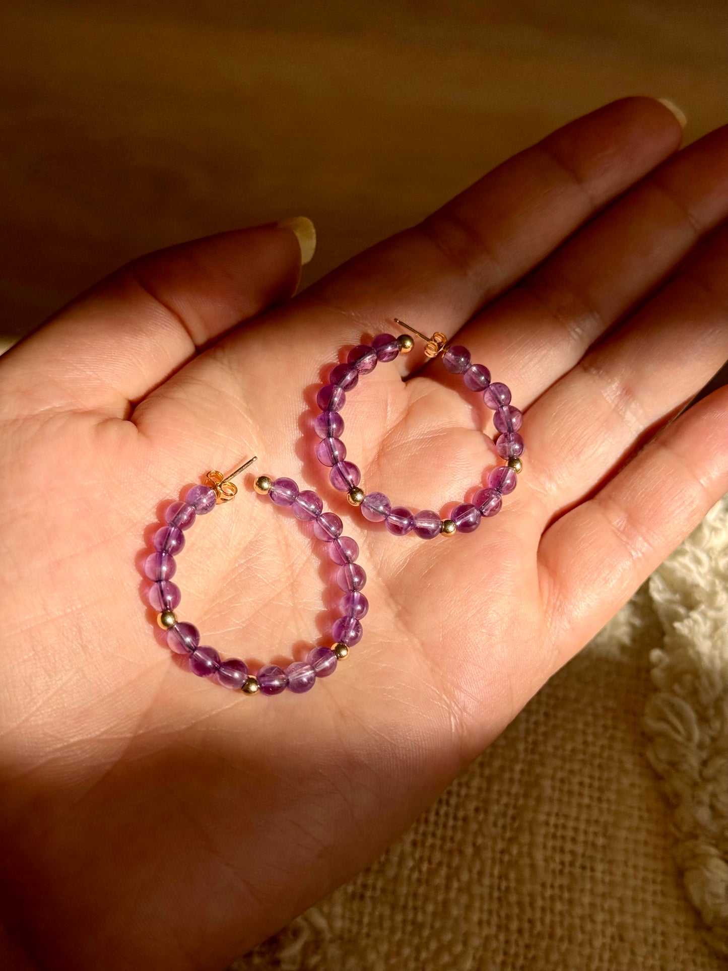 Amethyst Hoops