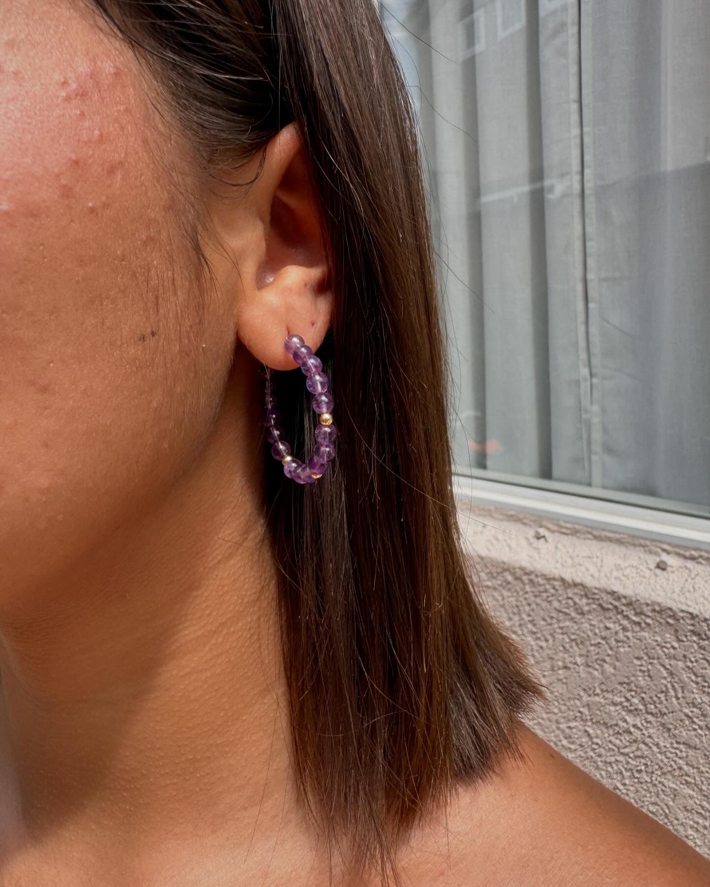 Amethyst Hoops