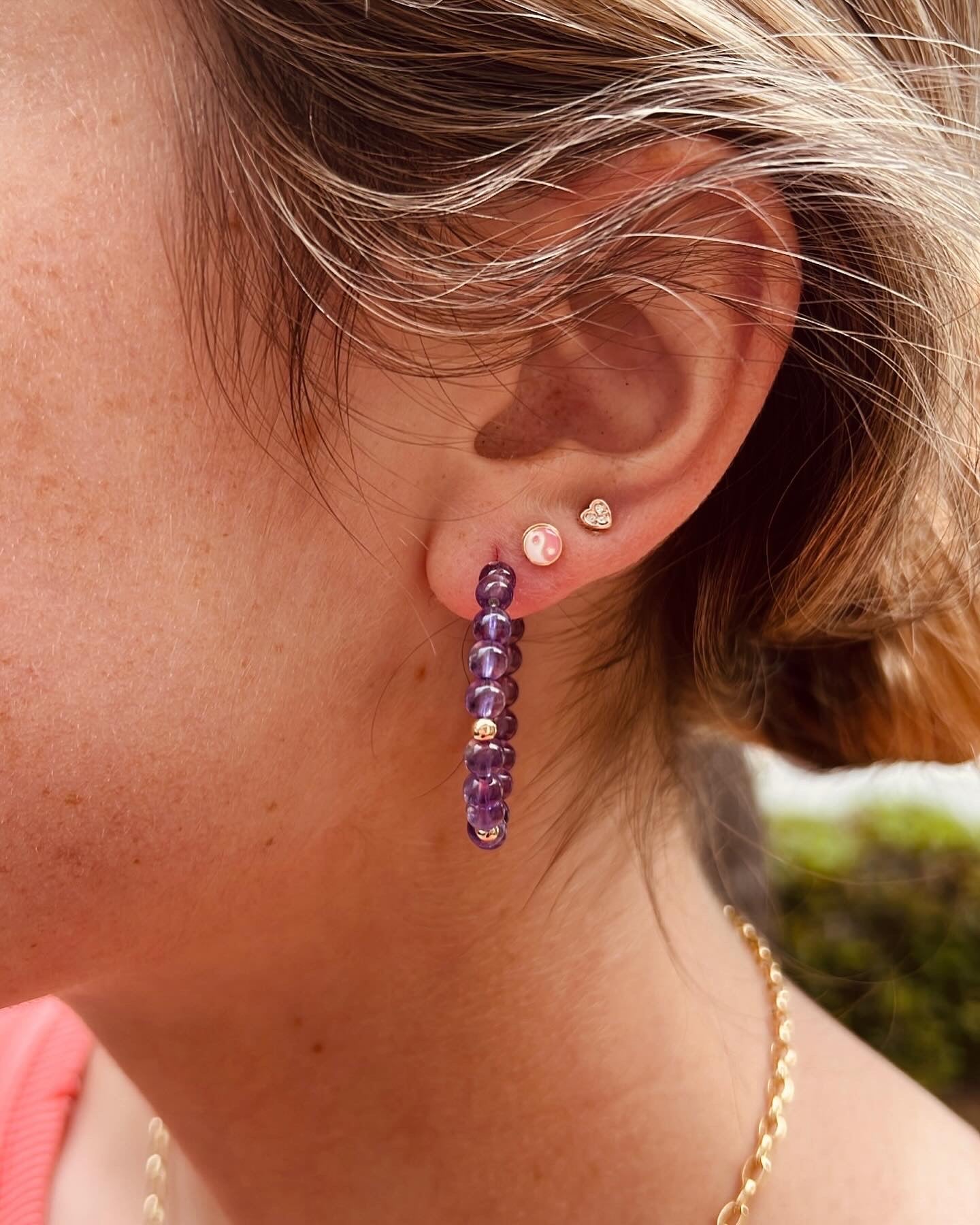 Amethyst Hoops