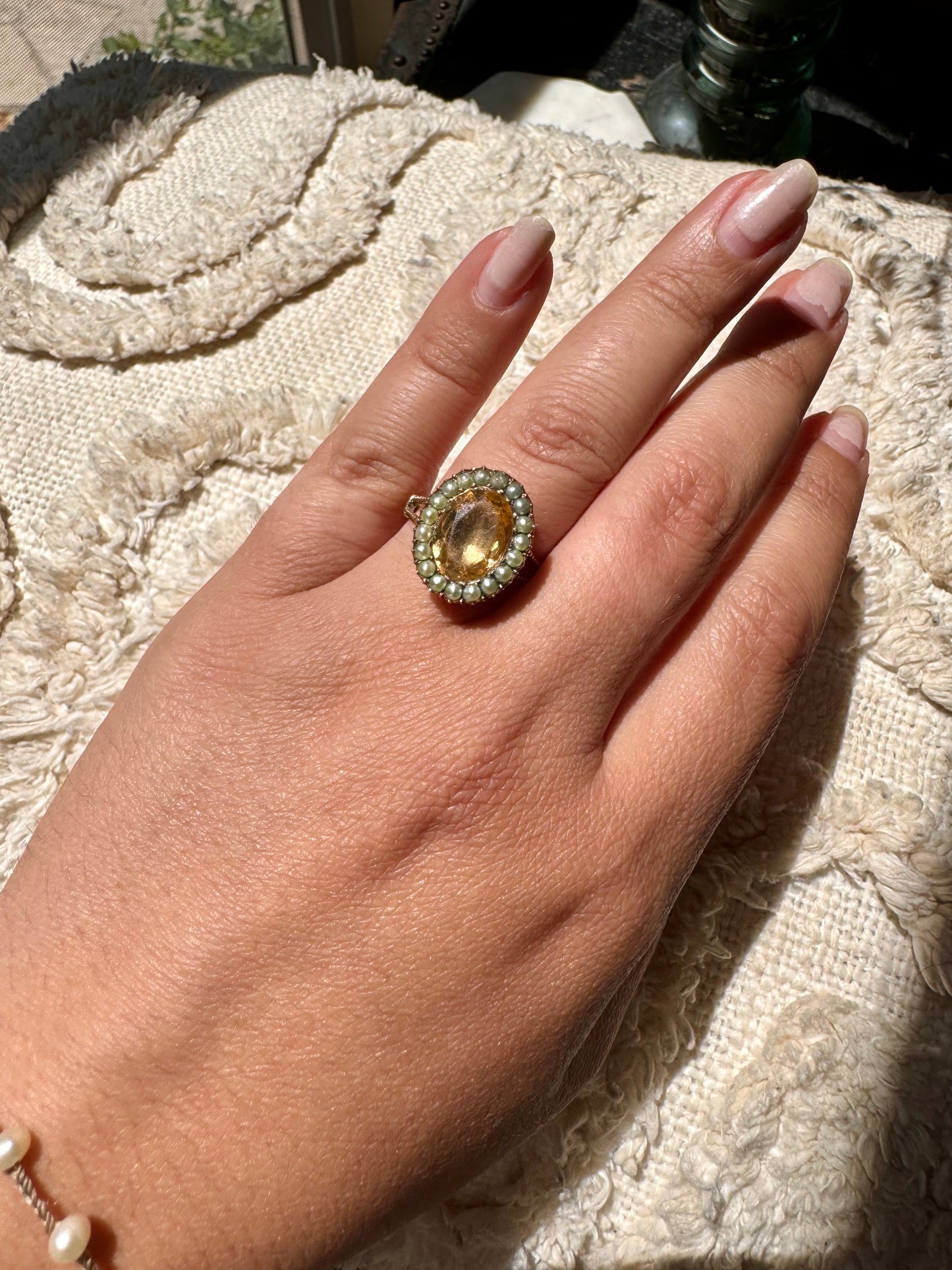 Georgian Citrine & Pearl Ring (8)