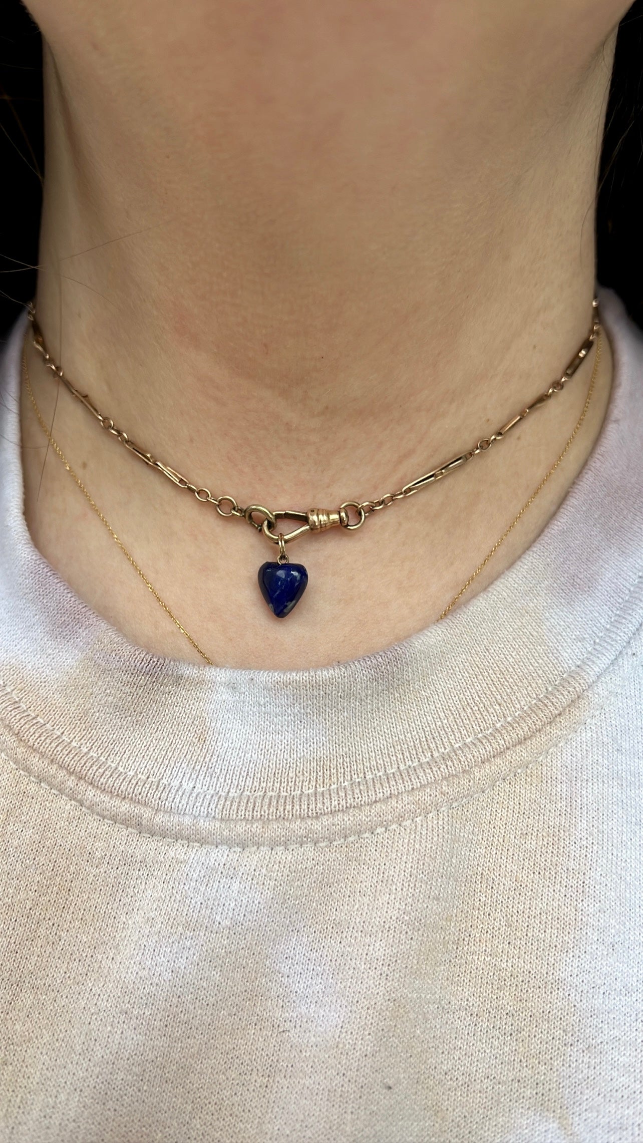 Hand Carved Lapis Lazuli Heart