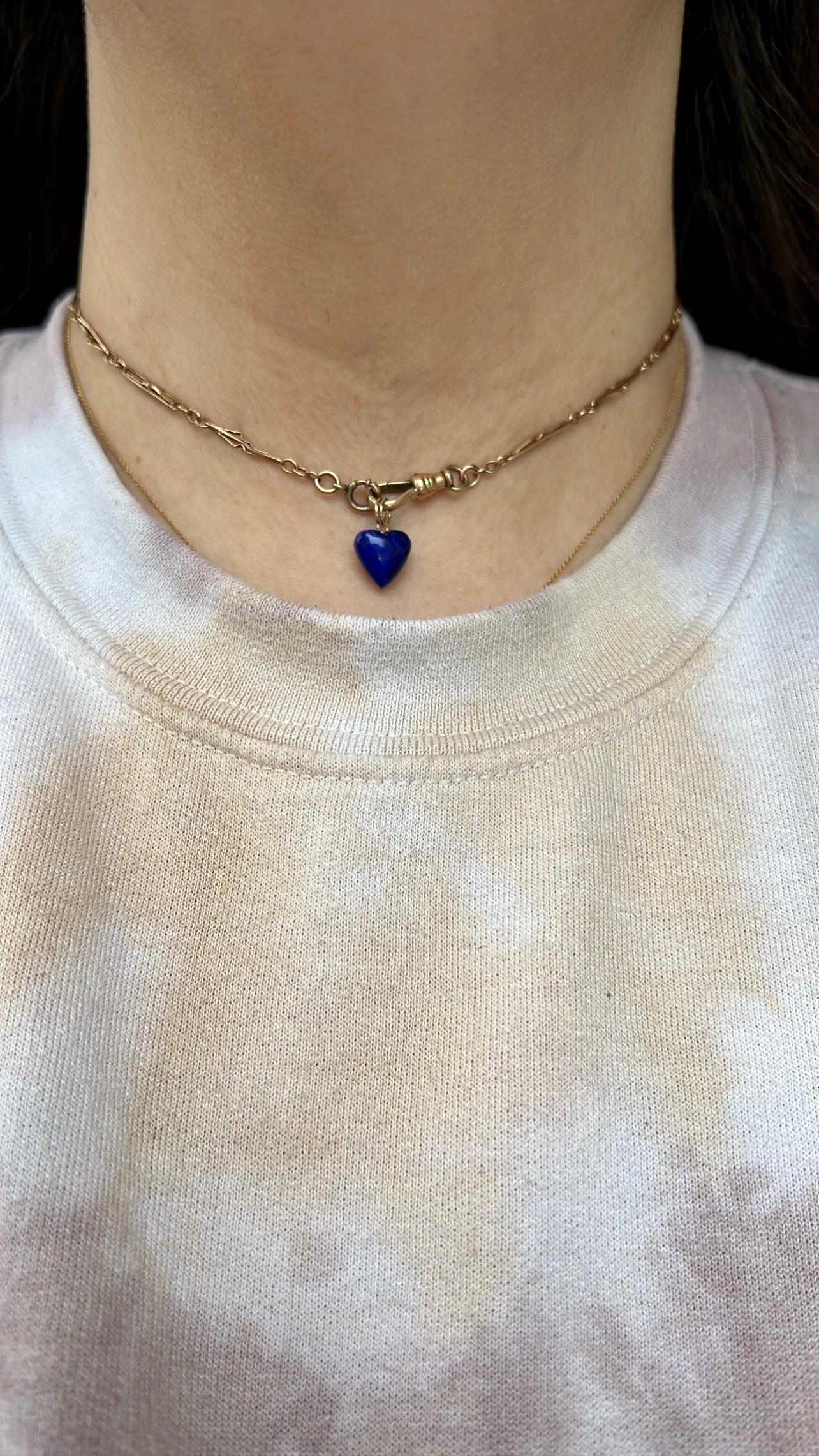 Hand Carved Lapis Lazuli Heart