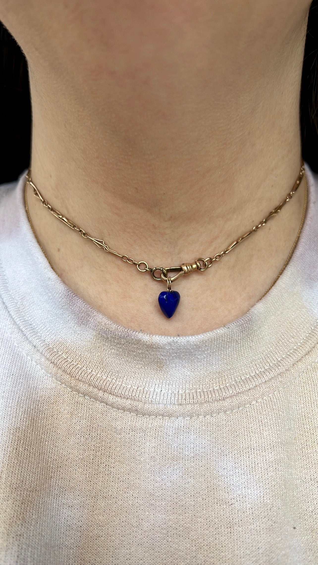 Hand Carved Lapis Lazuli Heart