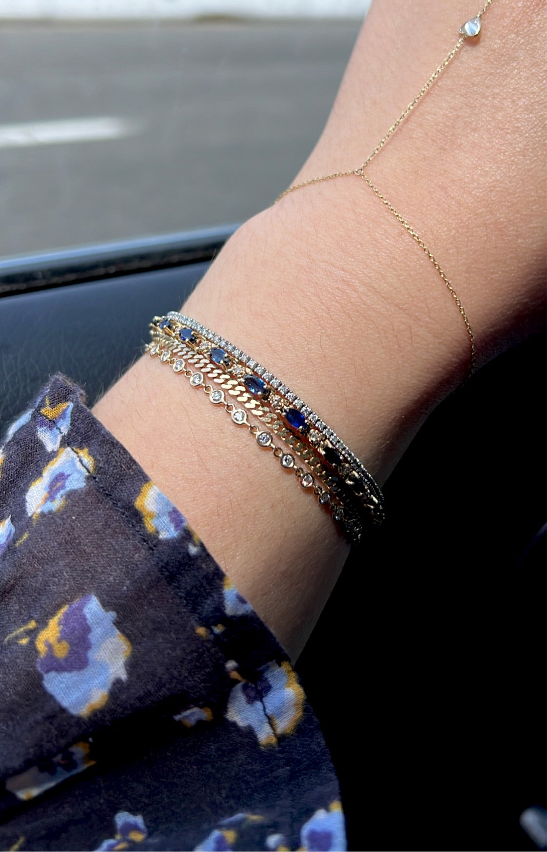 Sapphire & Diamond Tennis Bracelet